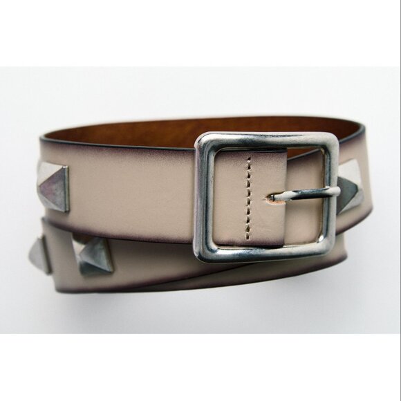 Zara Studded Leather Belt main image 6